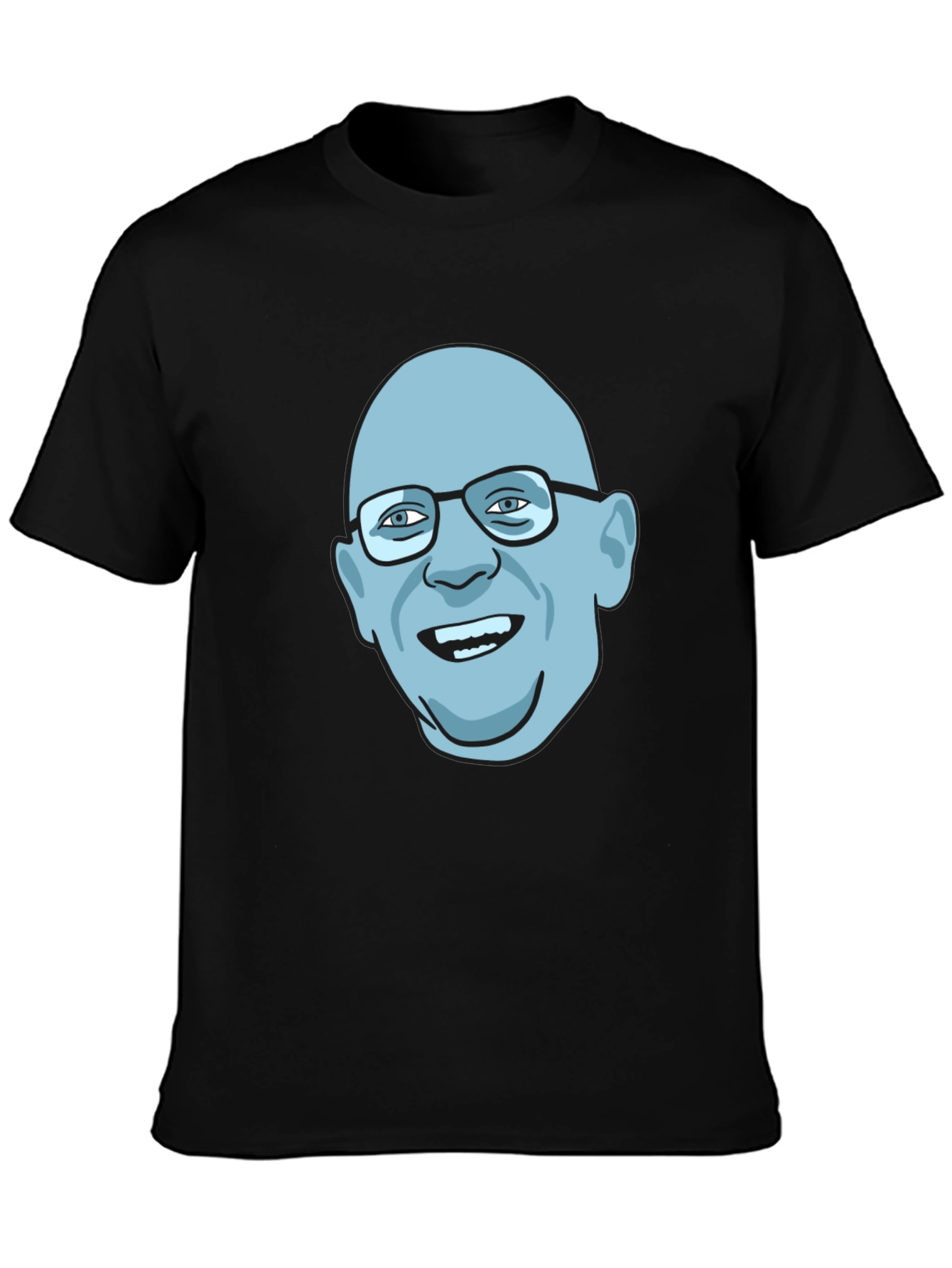 Black Bald Guy Graphic Tee - Unique Design view 3