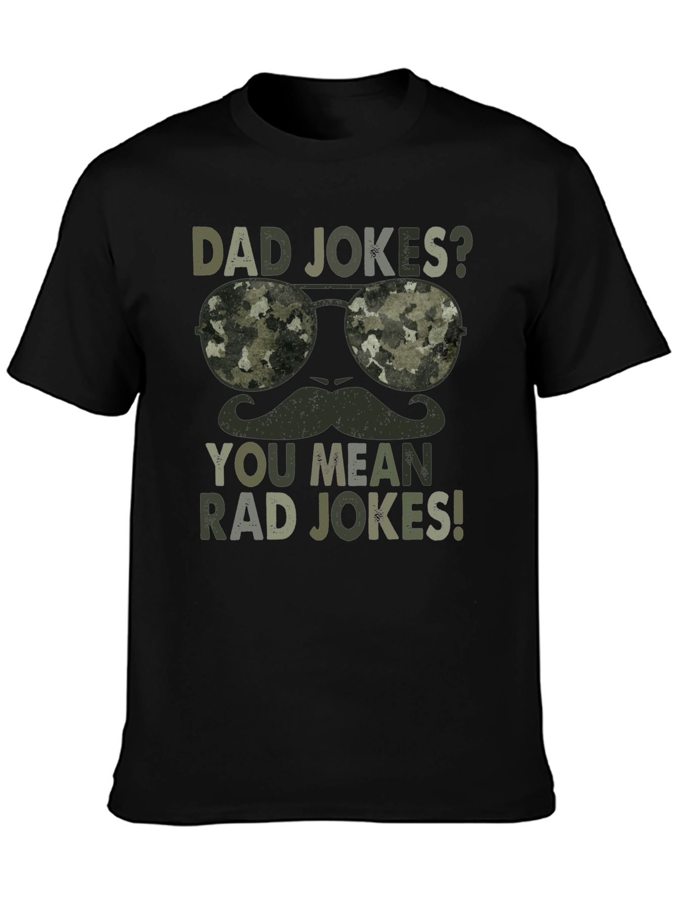 Black Dad Jokes? Rad Jokes! Camo Graphic T-Shirt view 3