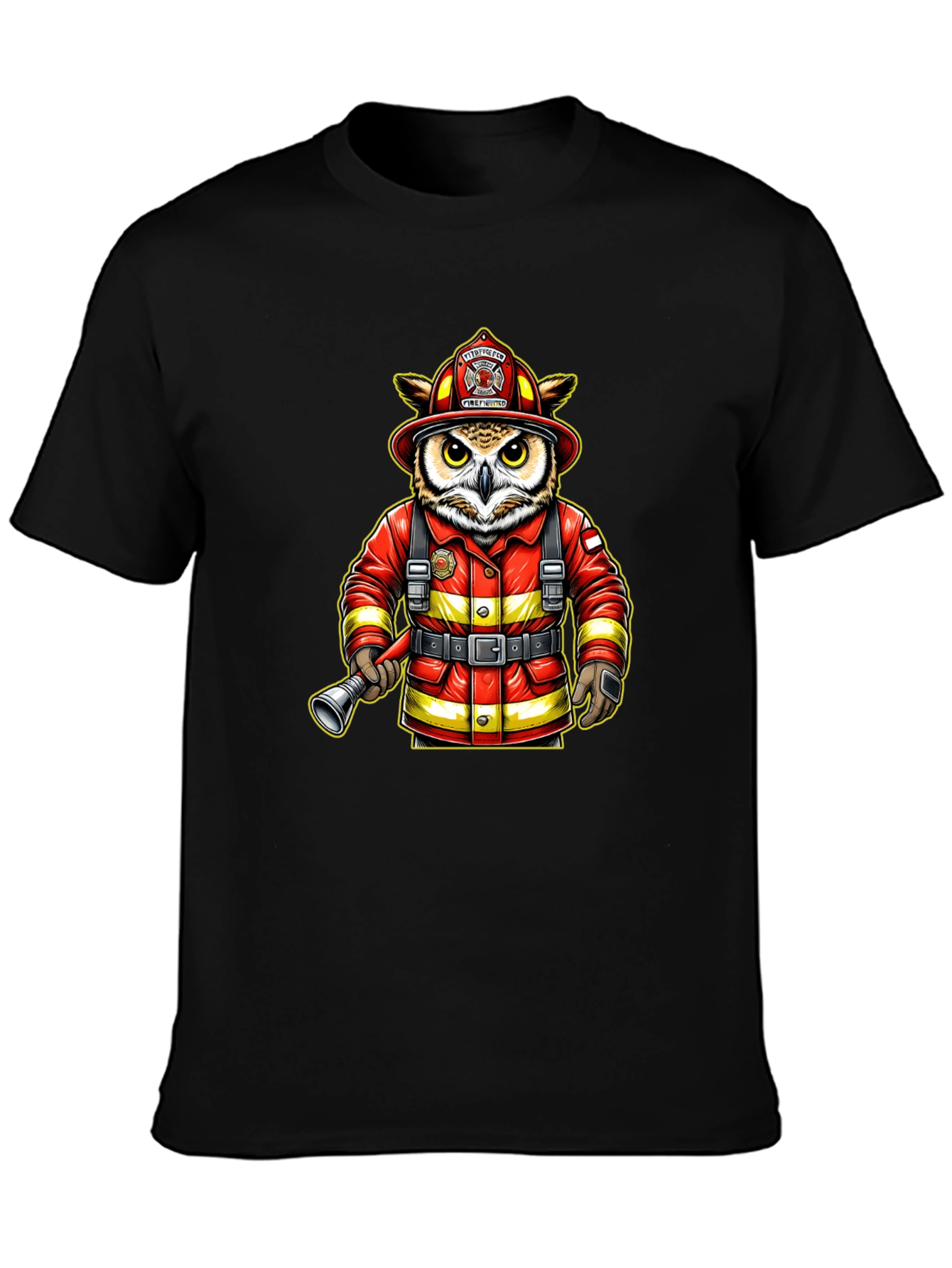 Black Owl Firefighter T-Shirt view 3