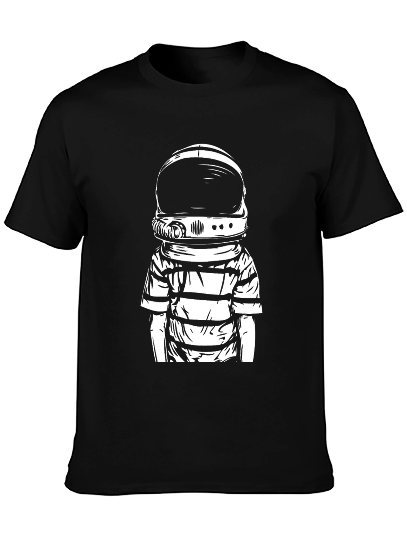 Black Astronaut Graphic Tee - Black Crew Neck T-Shirt view 3