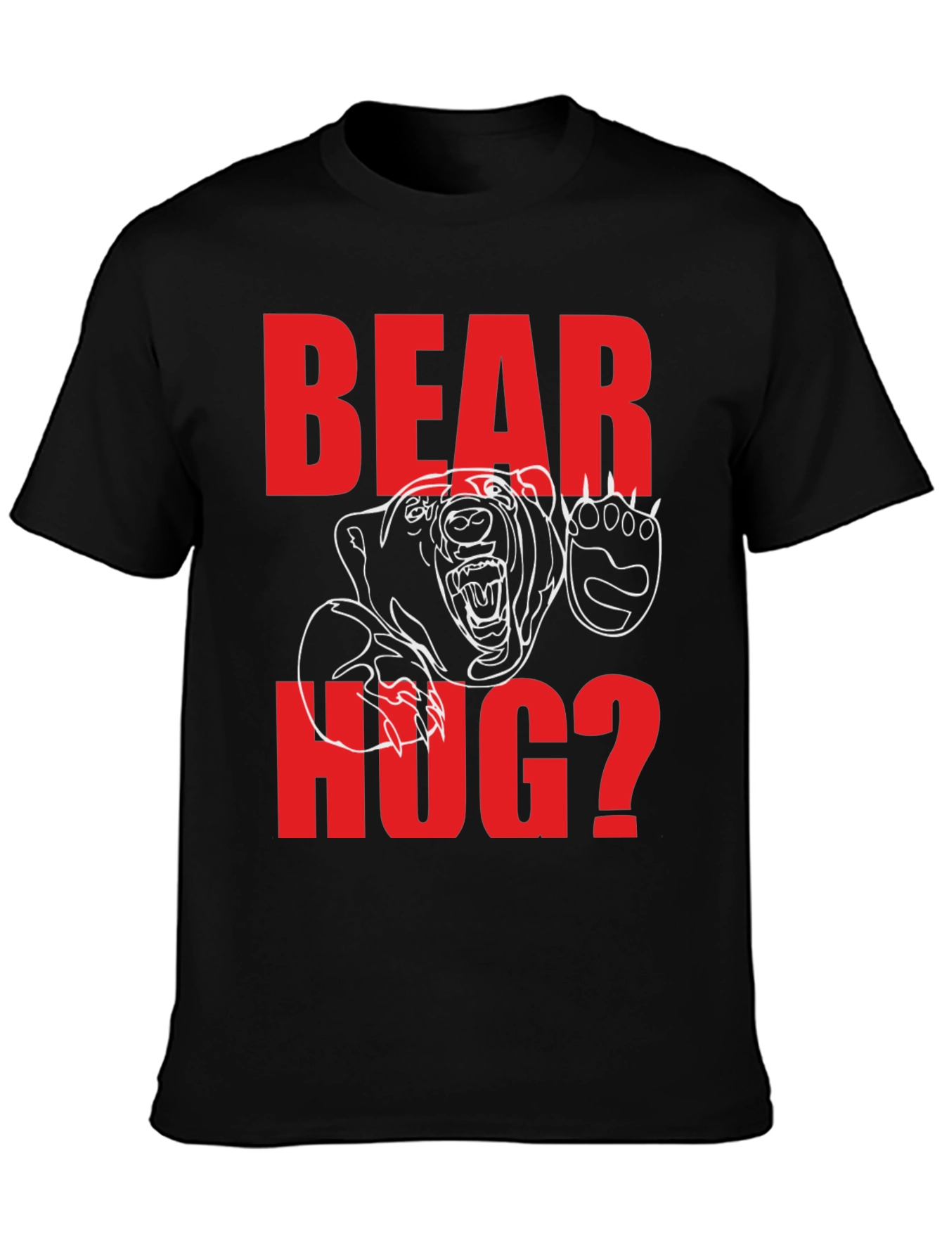 Black Bear Hug Graphic Tee - Black Cotton Blend view 3
