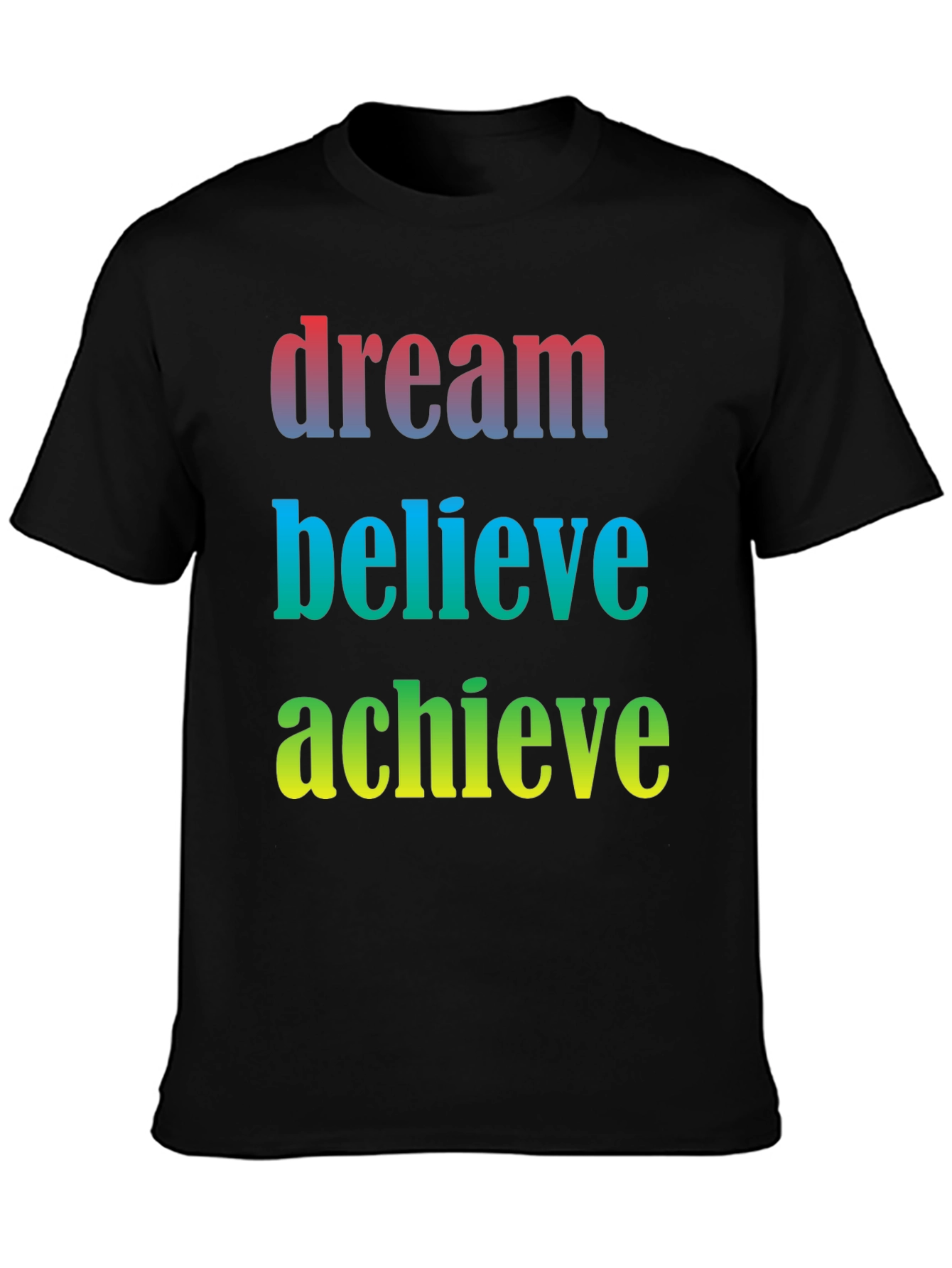 Black Dream Believe Achieve Men's Graphic T-Shirt view 3