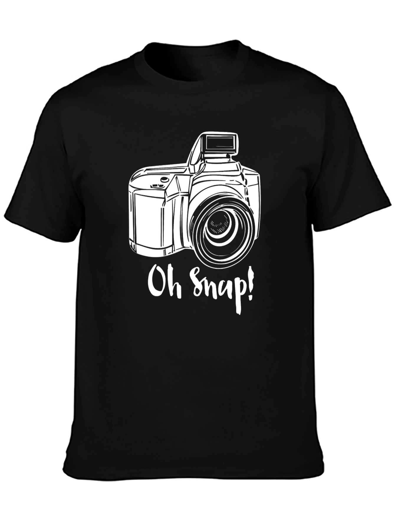 Black Oh Snap! Camera Graphic Black T-Shirt view 3