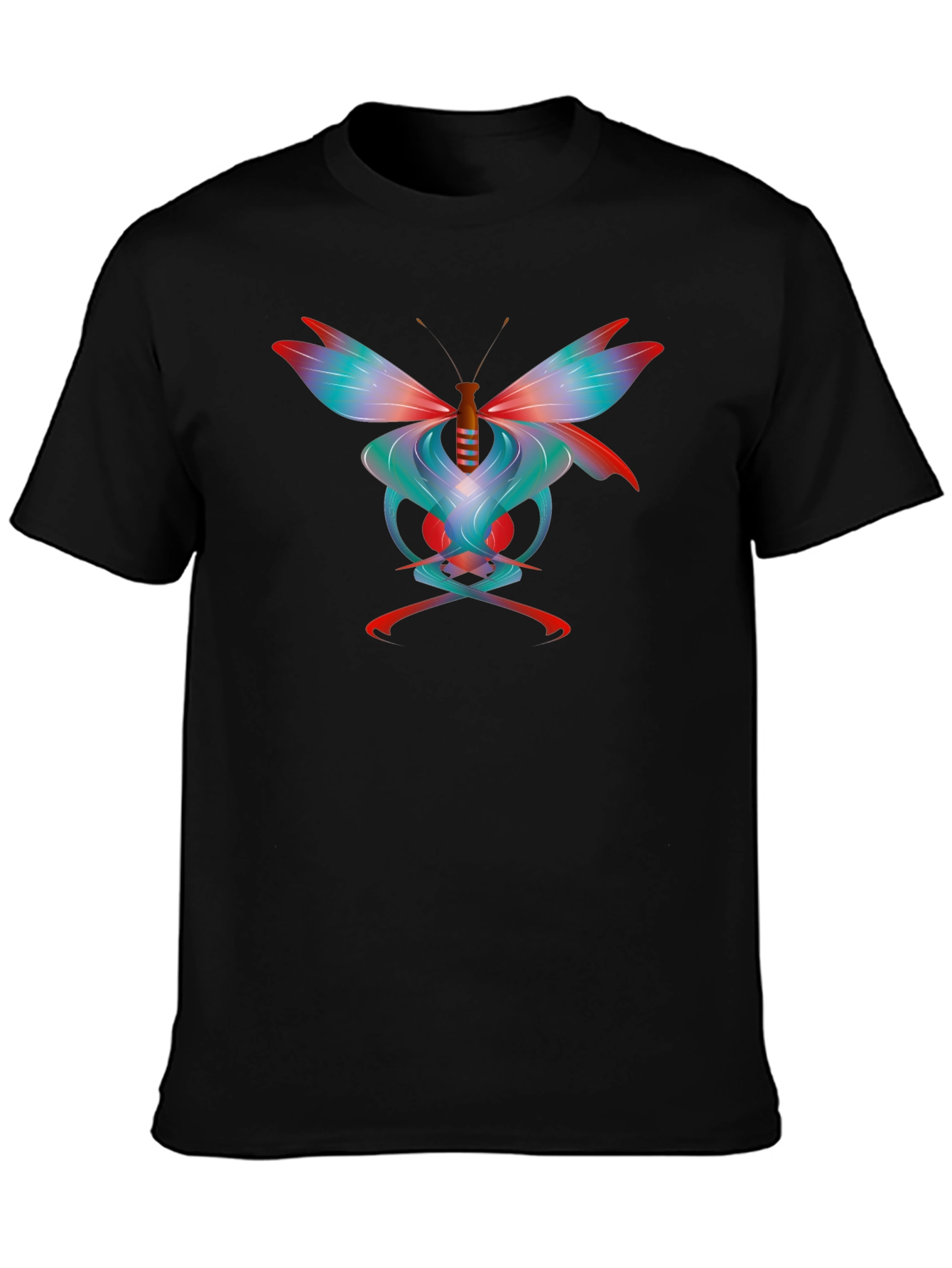 Black Butterfly Skull Graphic Print T-Shirt - Unique Design view 3
