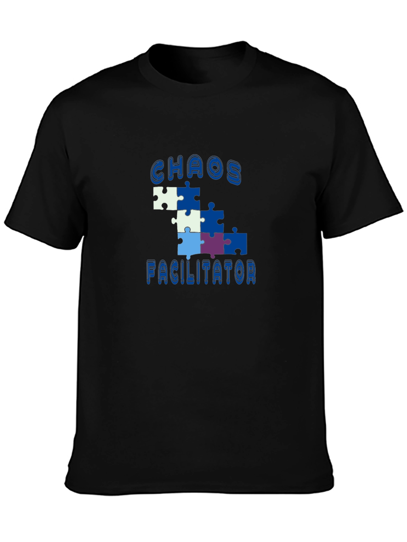 Black Chaos Facilitator Puzzle Piece Graphic Tee view 3
