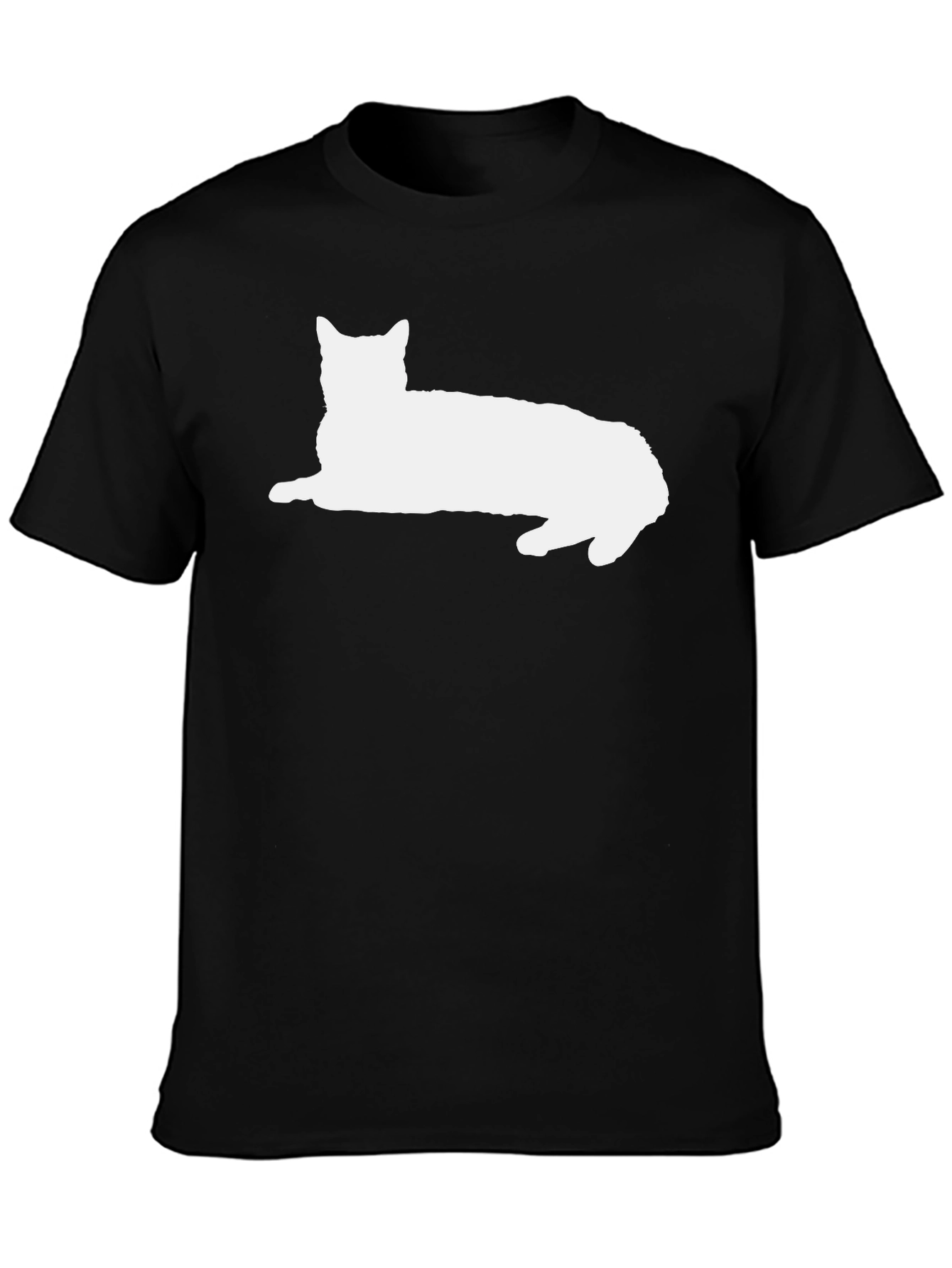 Black Cat Silhouette Black T-Shirt view 3