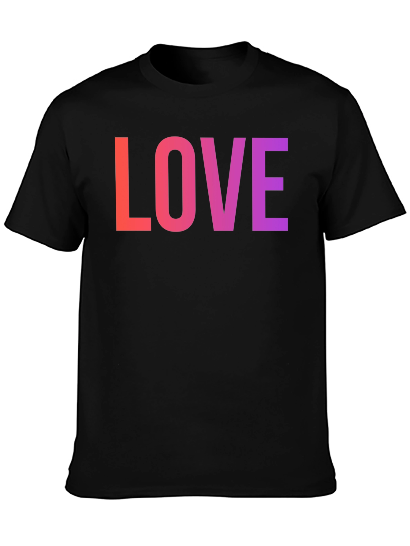 Black LOVE Graphic Tee - Gradient Word Design view 3