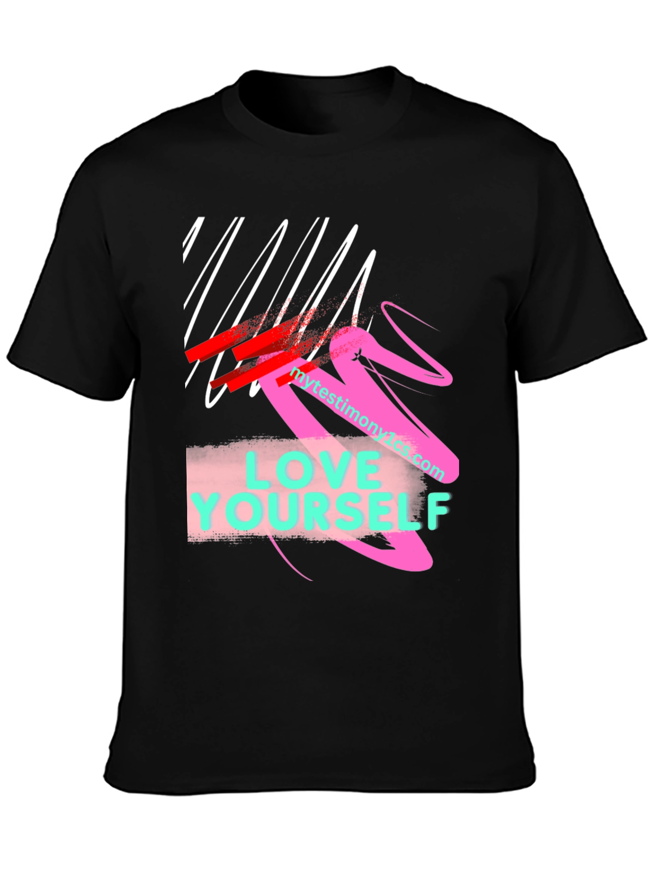 Black Love Yourself Graphic T-Shirt view 3