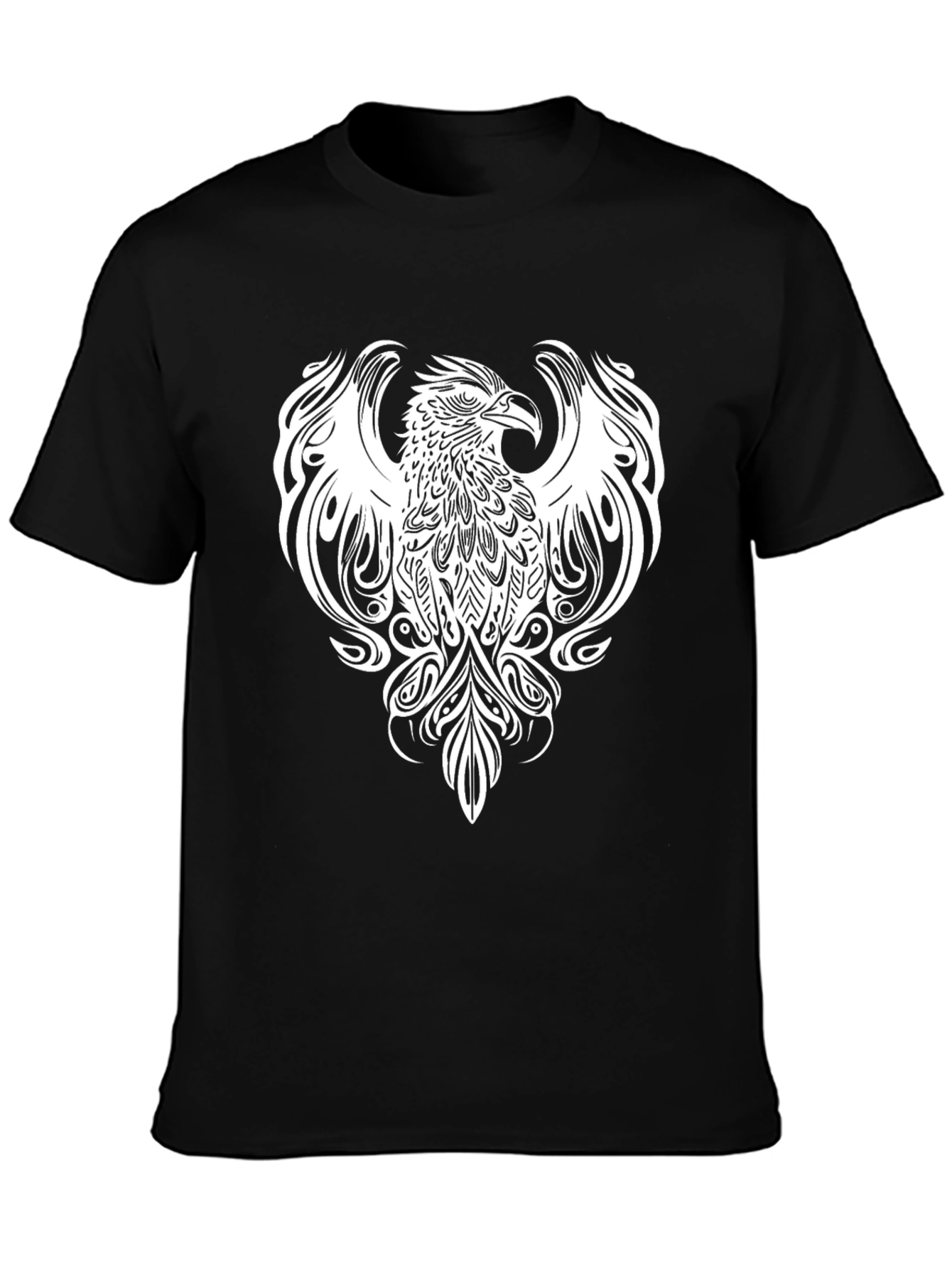 Black Phoenix Graphic Tee - Stylish Black Cotton Blend Shirt view 3
