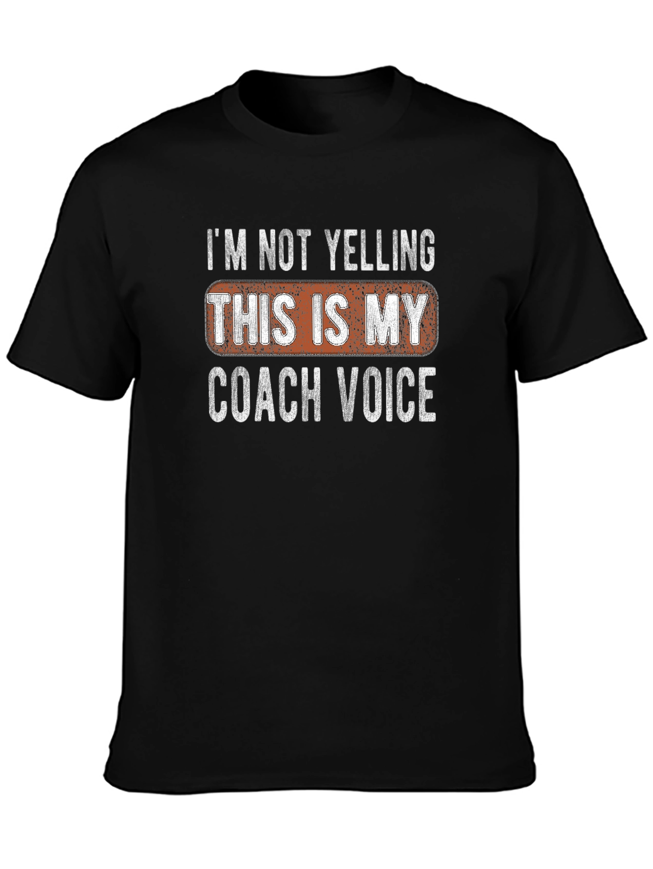 Black Coach Voice T-Shirt - Funny Slogan Tee view 3