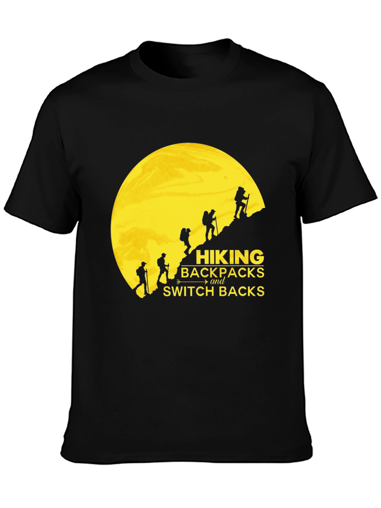Black Hiking Backpacks and Switchbacks Black T-Shirt view 3