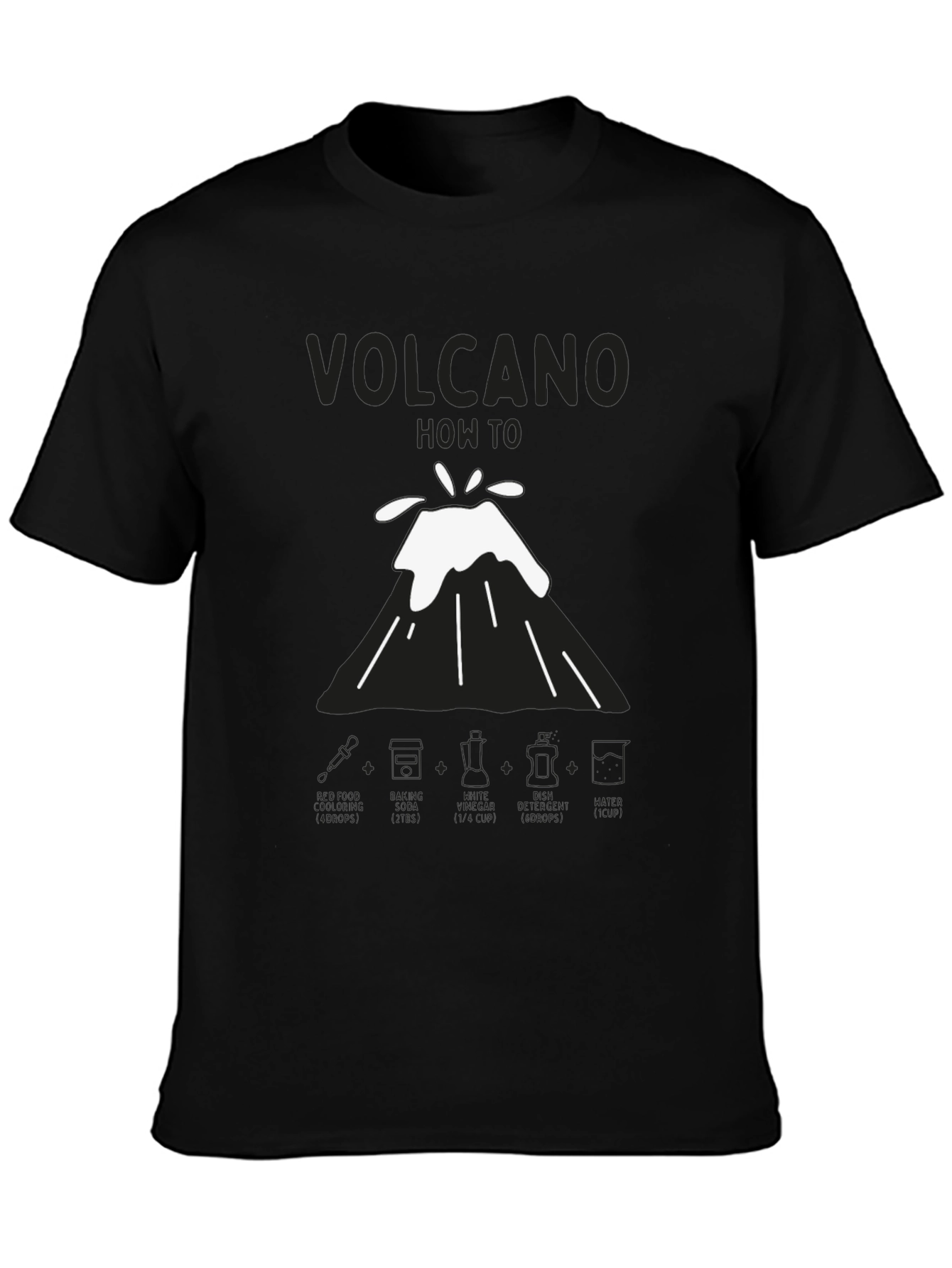 Black Volcano How-To Men's Black T-Shirt view 3