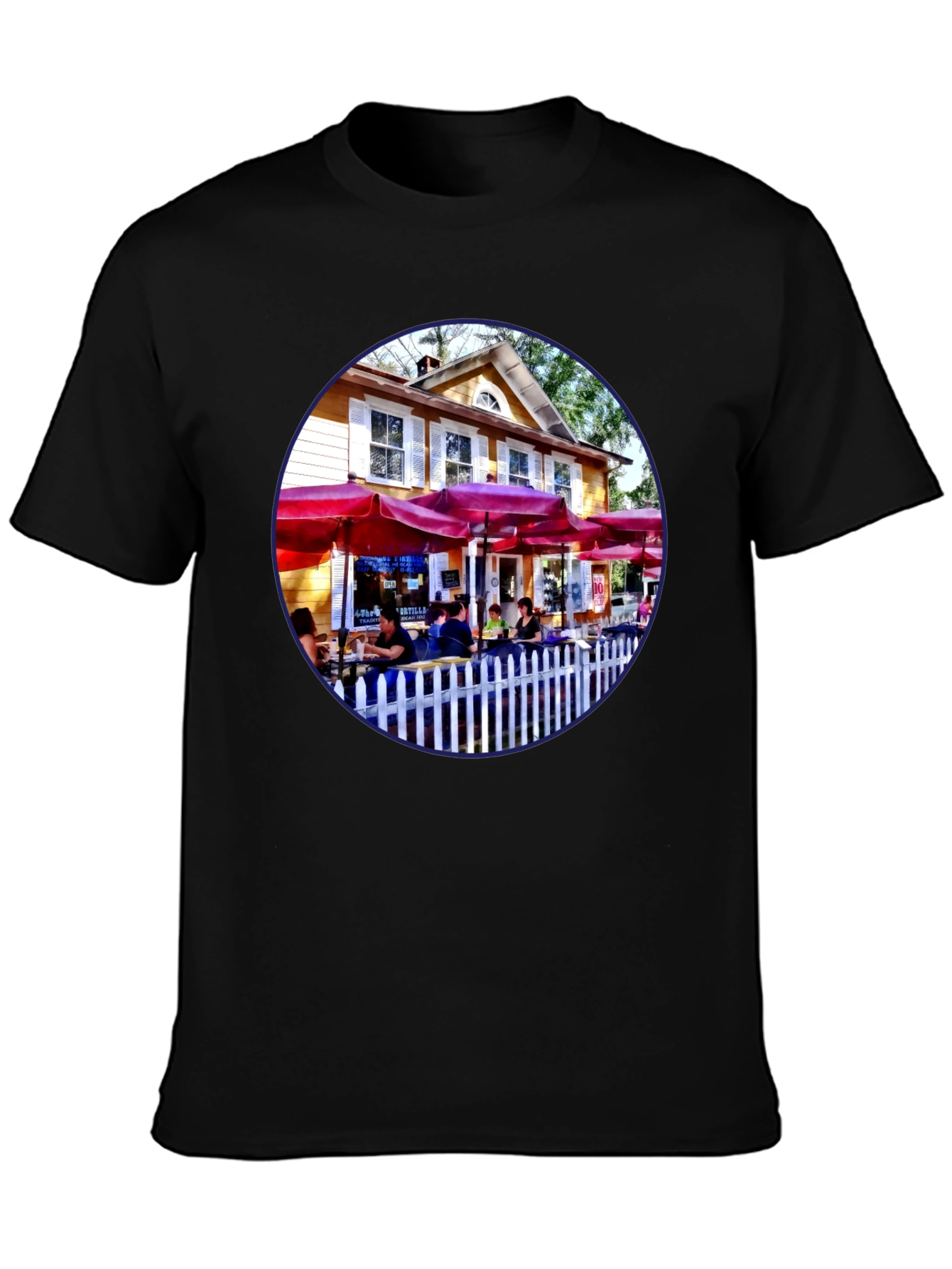 Black Restaurant Patio Graphic Tee - Black view 3