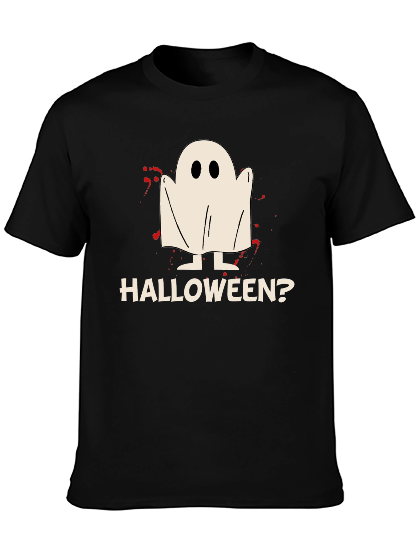 Black Halloween Ghost Graphic T-Shirt view 3