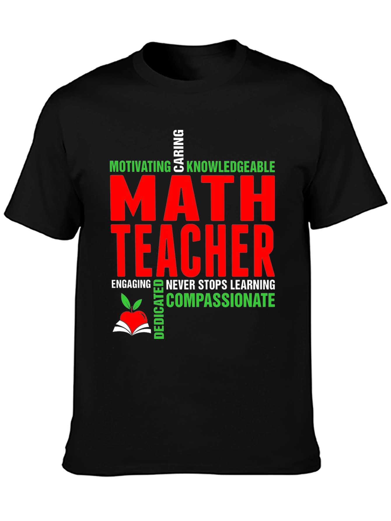 Black Math Teacher Graphic T-Shirt view 3