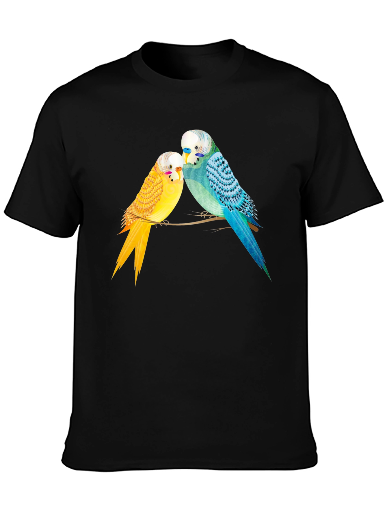 Black Budgie Bird Graphic Tee -  Cute Parakeet Lovers T-Shirt view 3