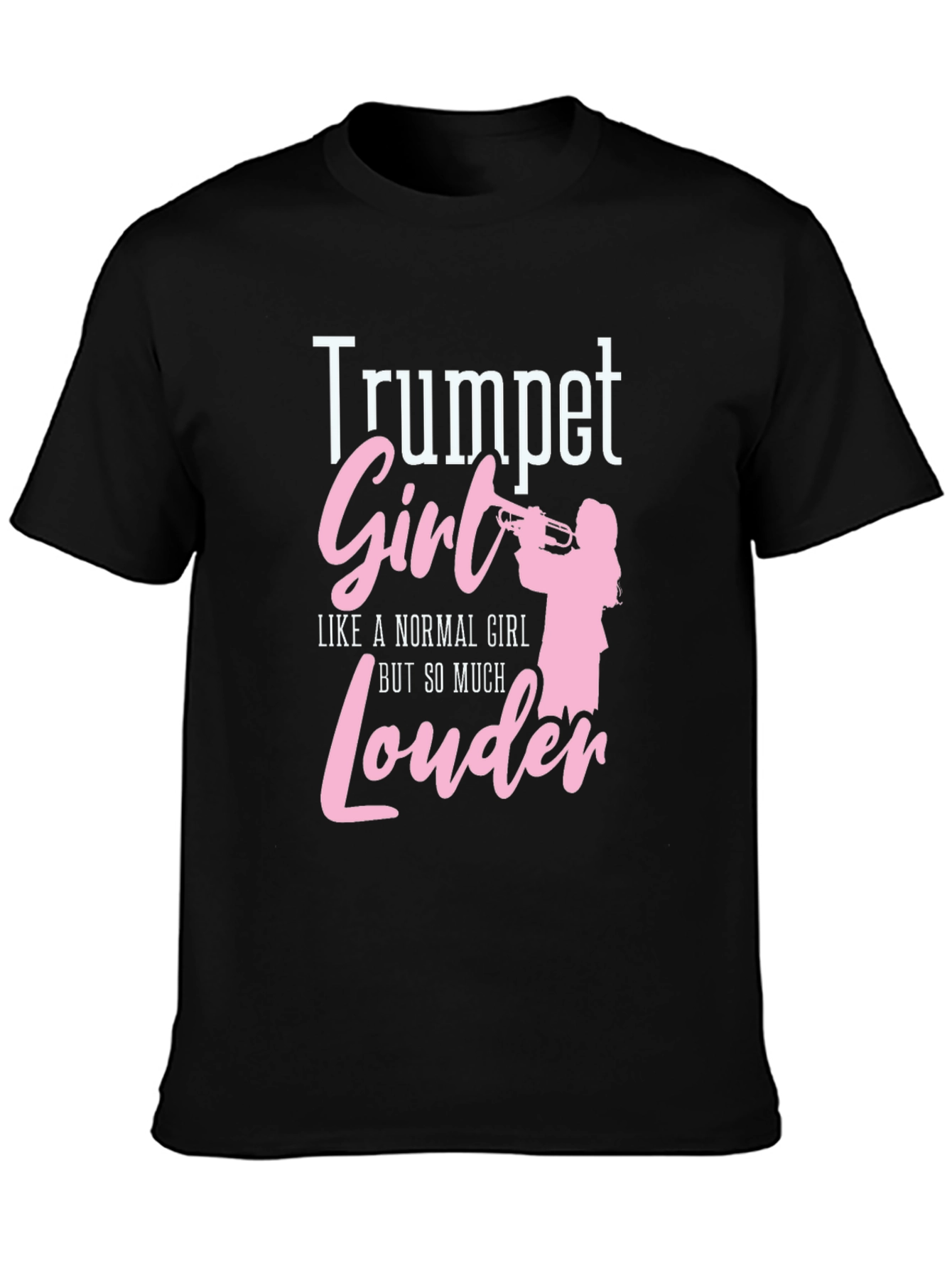 Black Trumpet Girl T-Shirt - Loud & Proud! view 3