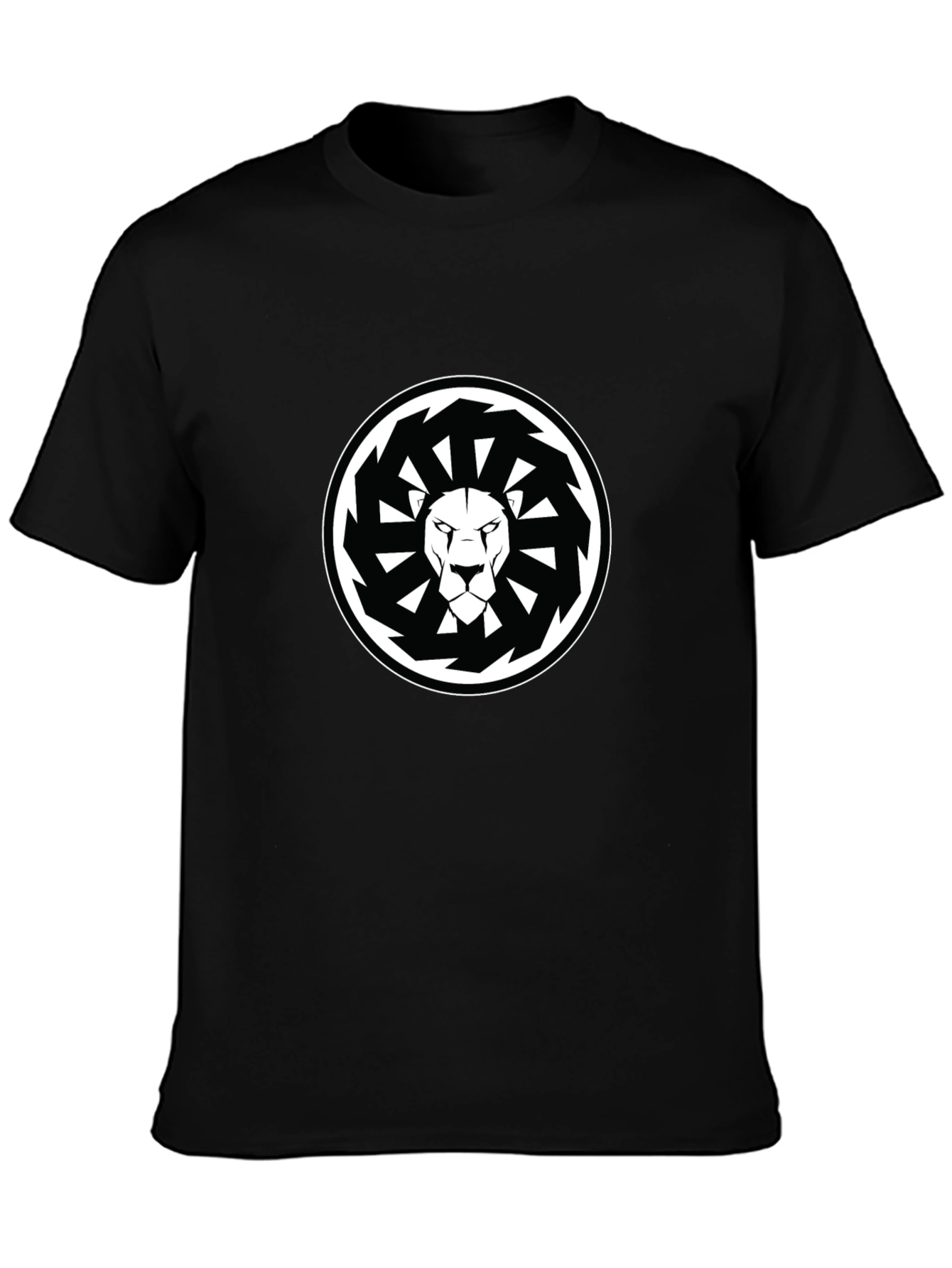 Black Lion Mandala Graphic Black T-Shirt view 3