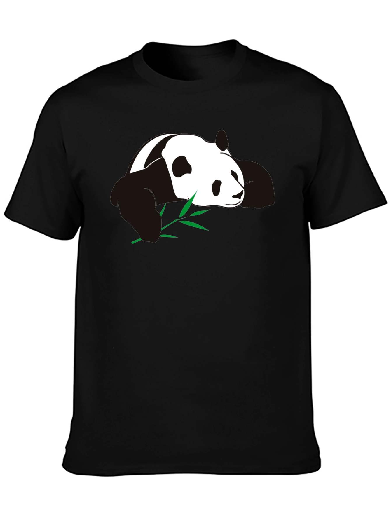 Black Panda T-Shirt - Black Cotton Blend Tee view 3