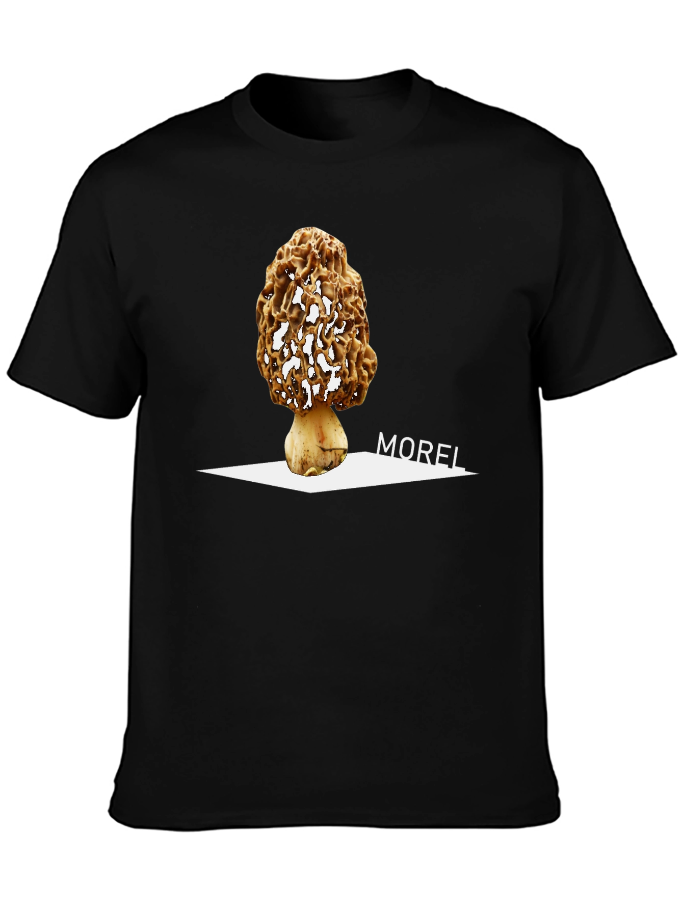 Black Morel Mushroom Graphic Tee - Unique Nature Design view 3