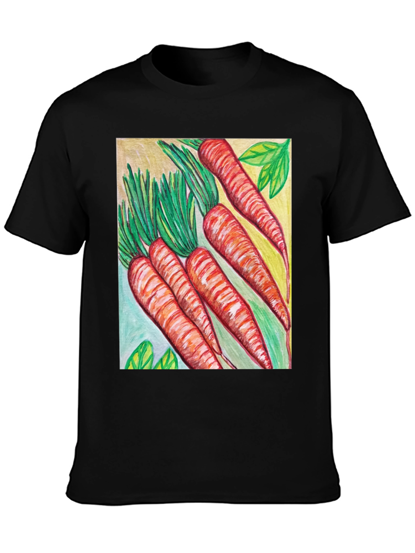 Black Carrot Art Graphic Tee - Quirky Unisex T-Shirt view 3