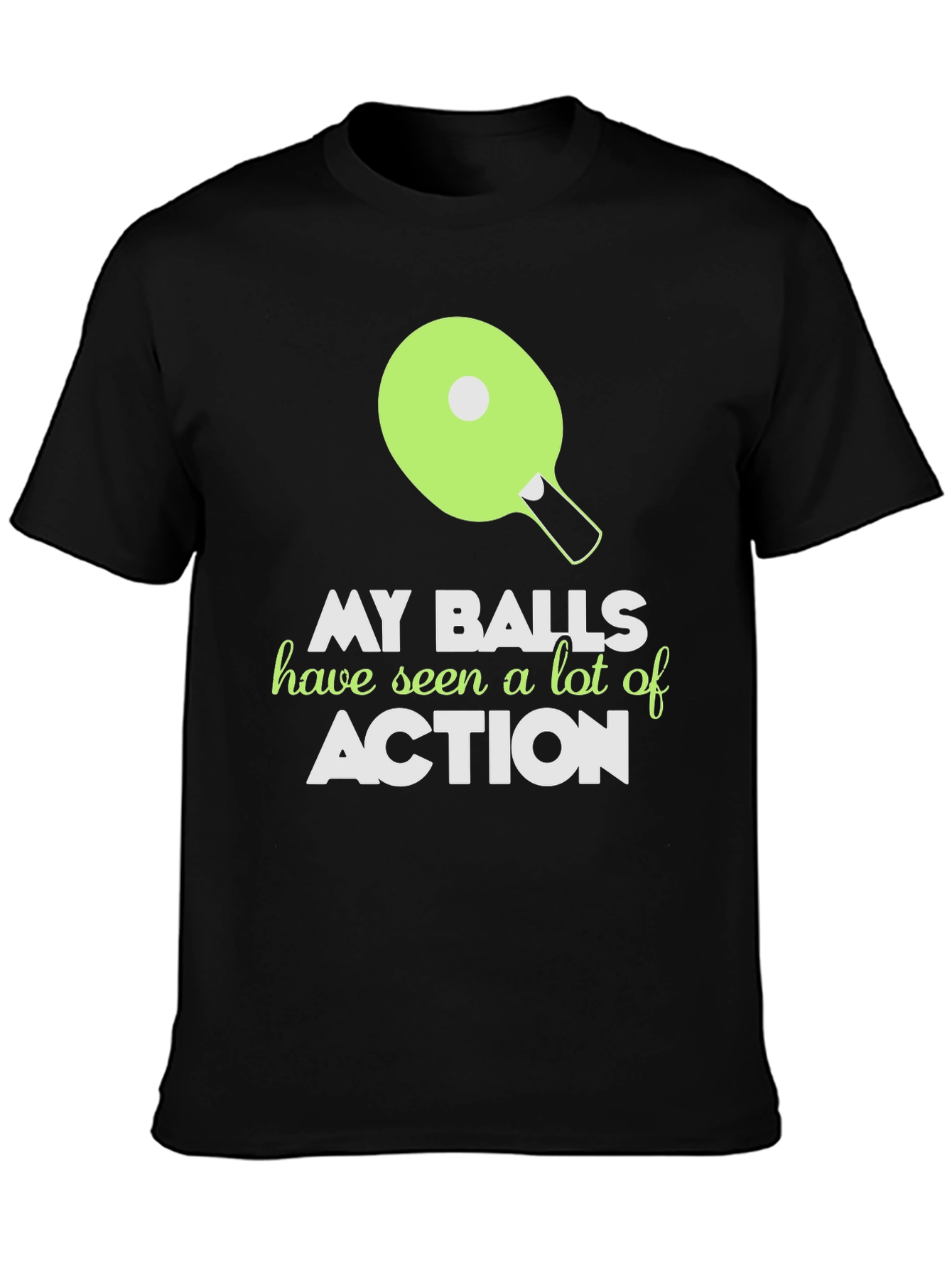 Black My Balls Have Seen Action Funny T-Shirt view 3