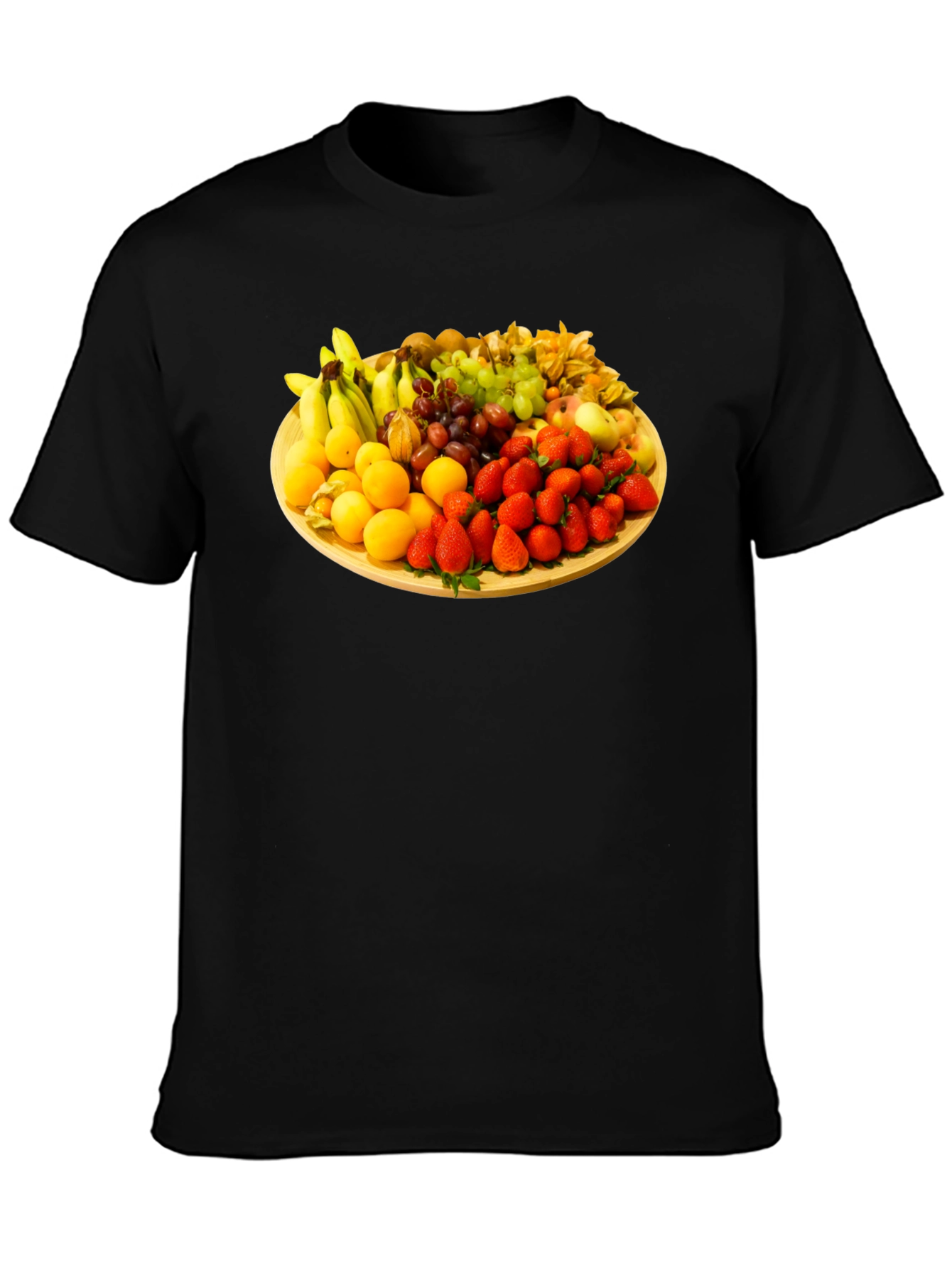 Black Fruit Platter Graphic Tee - Black Unisex T-Shirt view 3