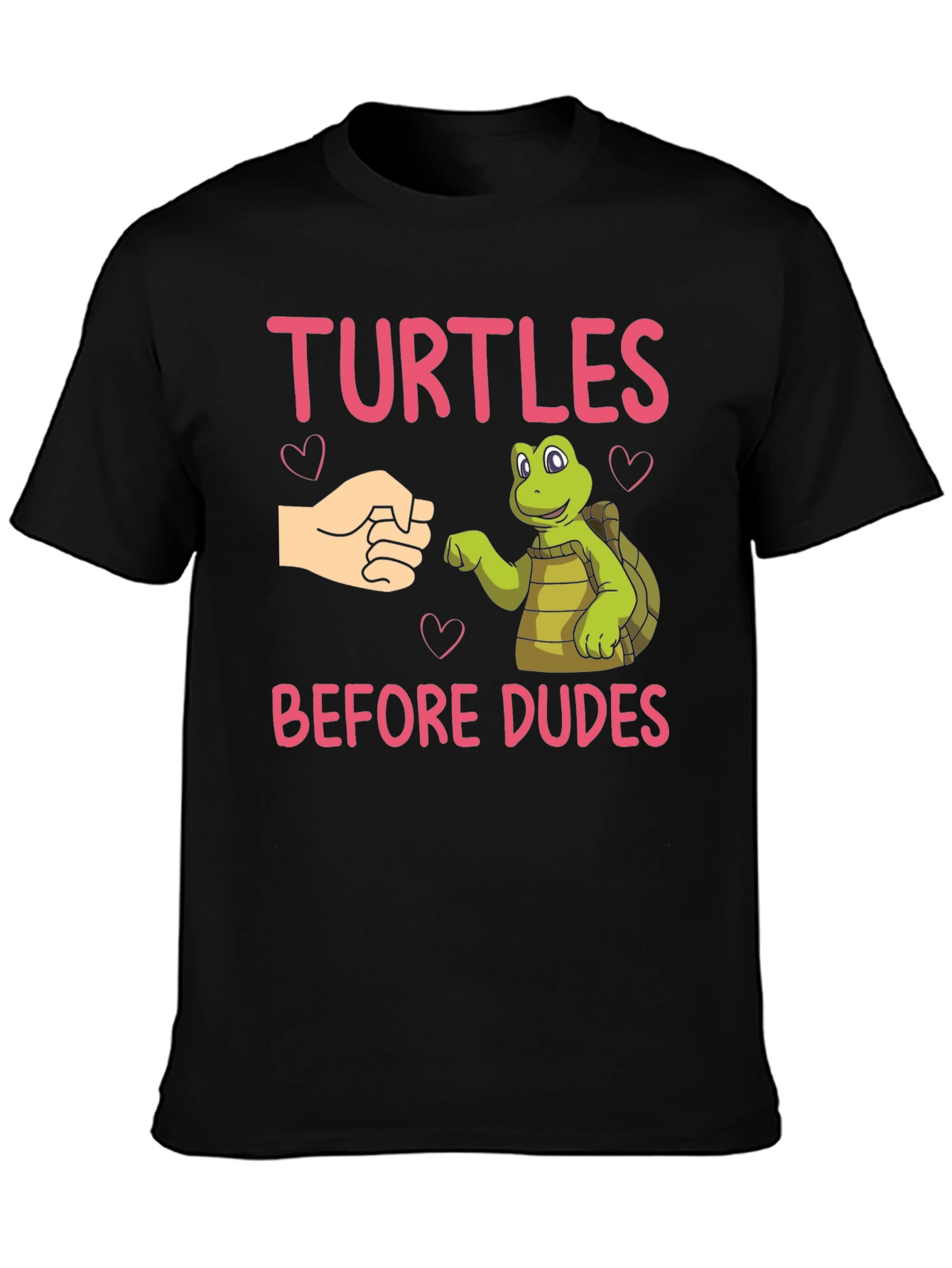 Black Turtles Before Dudes Black T-Shirt view 3