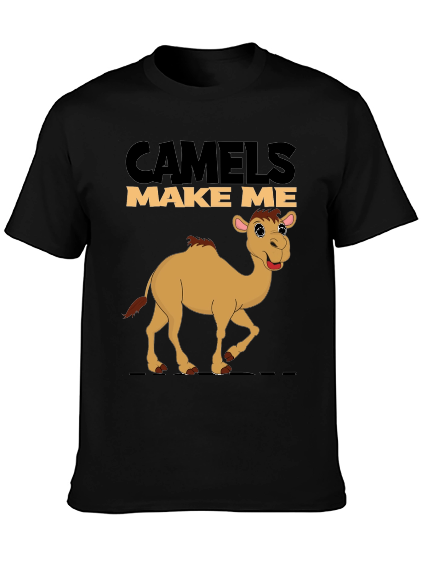 Black Camels Make Me Smile Black T-Shirt view 3
