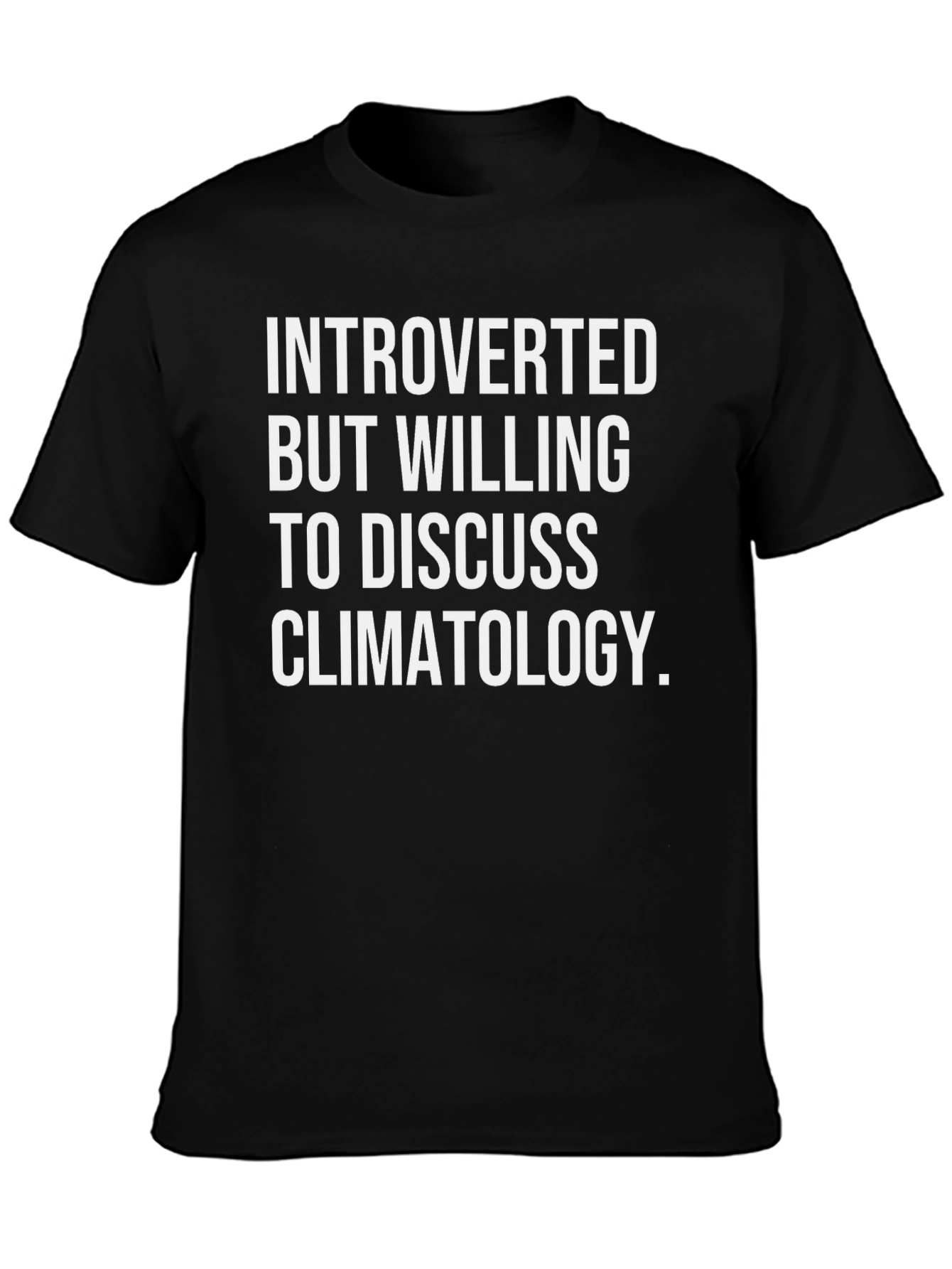 Black Introverted Climatology Tee - Black Cotton Graphic T-Shirt view 3