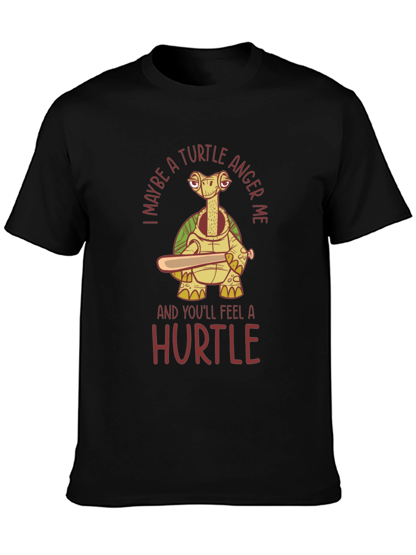 Black Turtle Anger Funny Graphic T-Shirt view 3