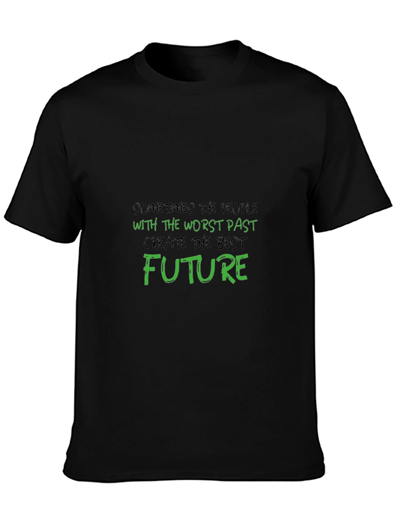 Black Motivational Graphic T-Shirt - Worst Past, Best Future view 3