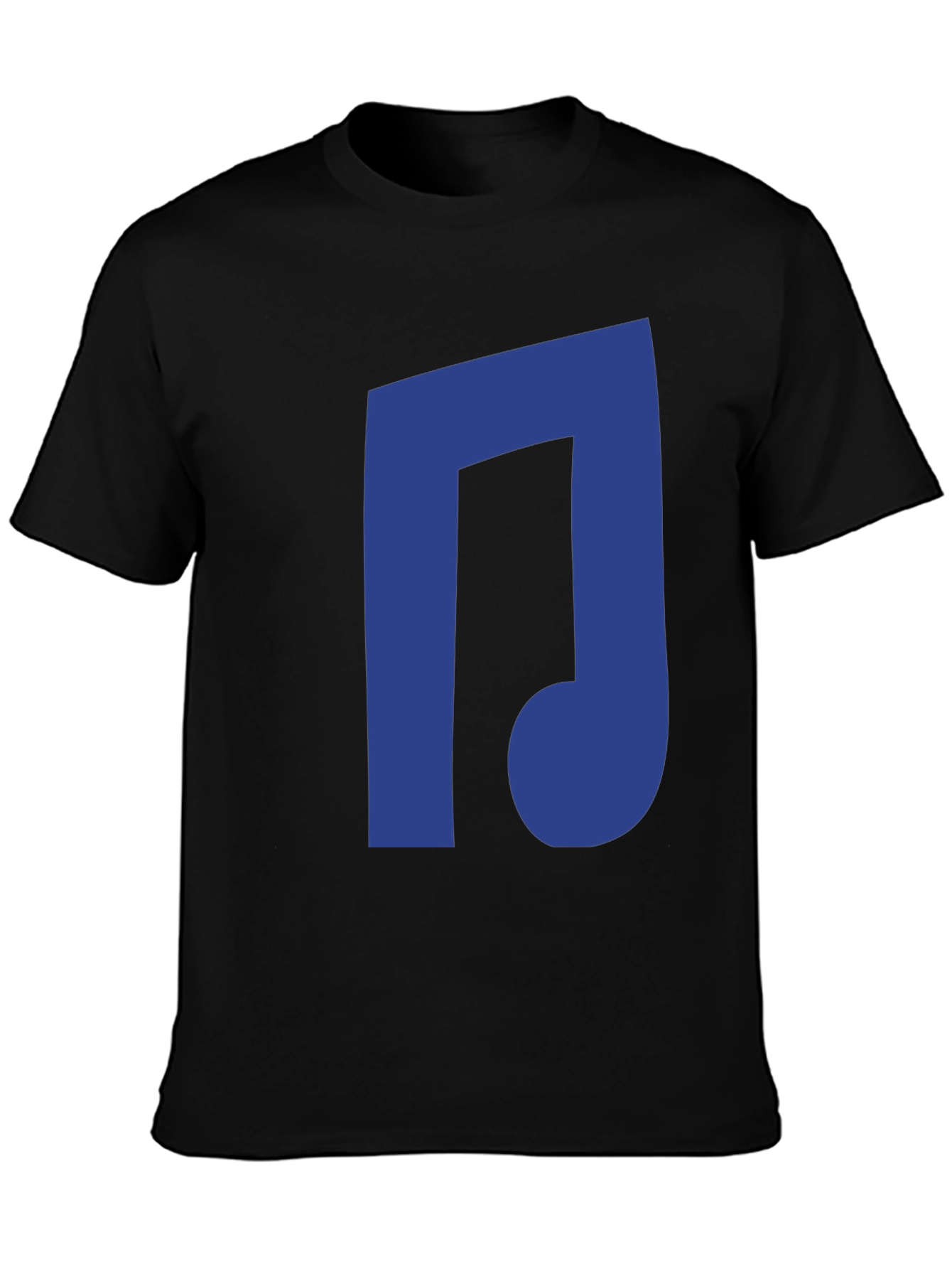 Black Blue Music Note Black T-Shirt view 3