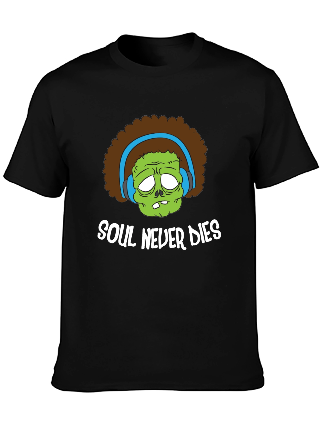 Black Soul Never Dies Black Graphic T-Shirt view 3