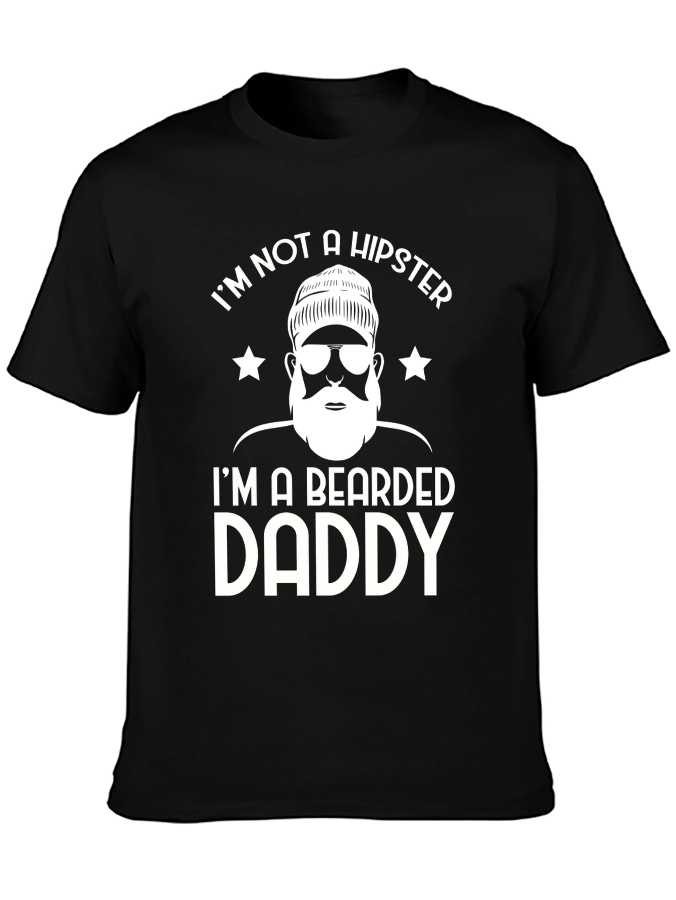 Black Bearded Daddy T-Shirt - Novelty Graphic Tee view 3