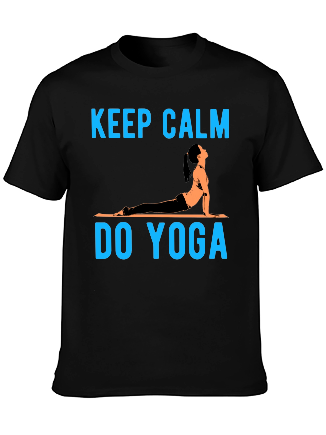 Black Keep Calm Do Yoga T-Shirt - Black Cotton Blend view 3