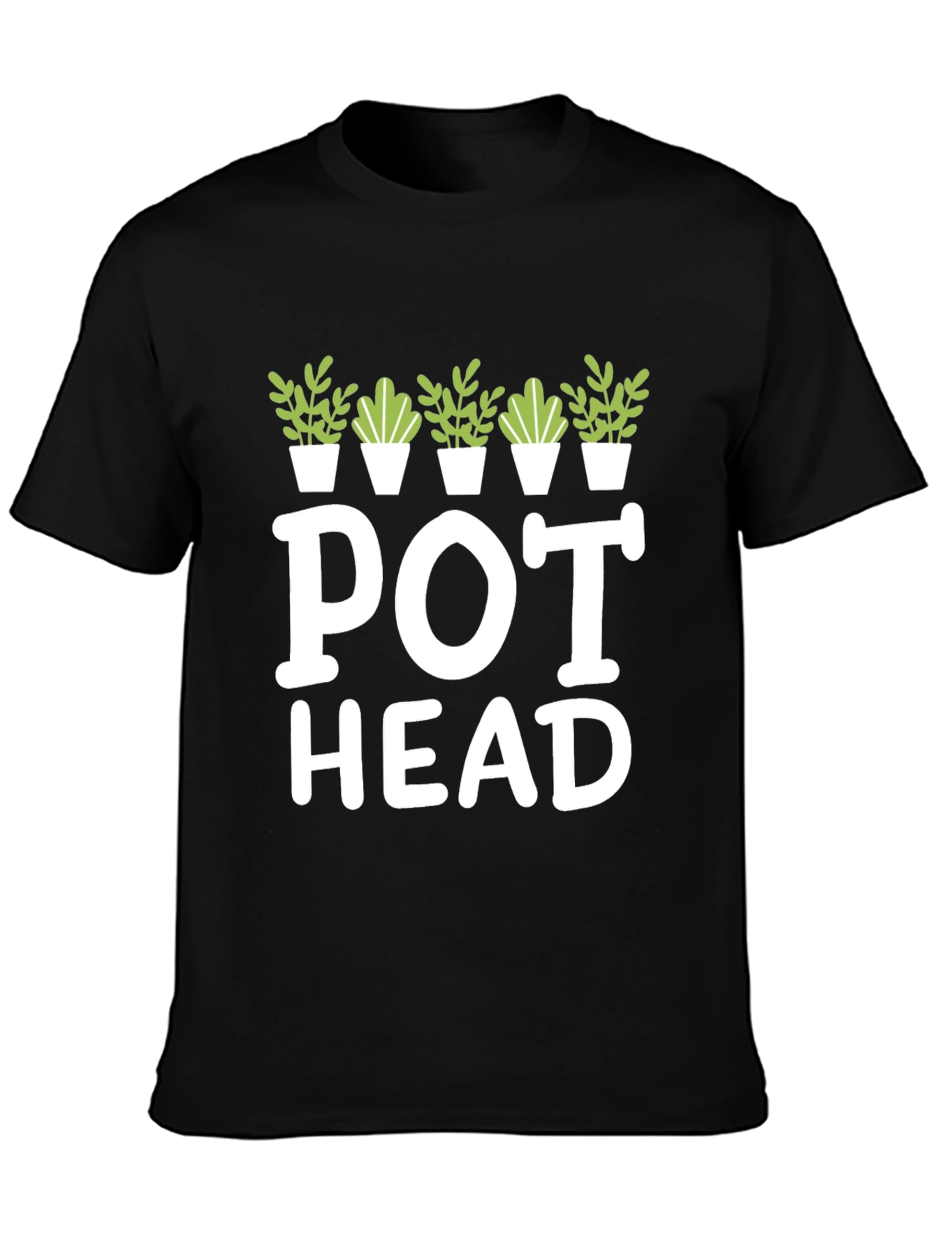 Black Pot Head Graphic Tee - Gardening Lover T-Shirt view 3