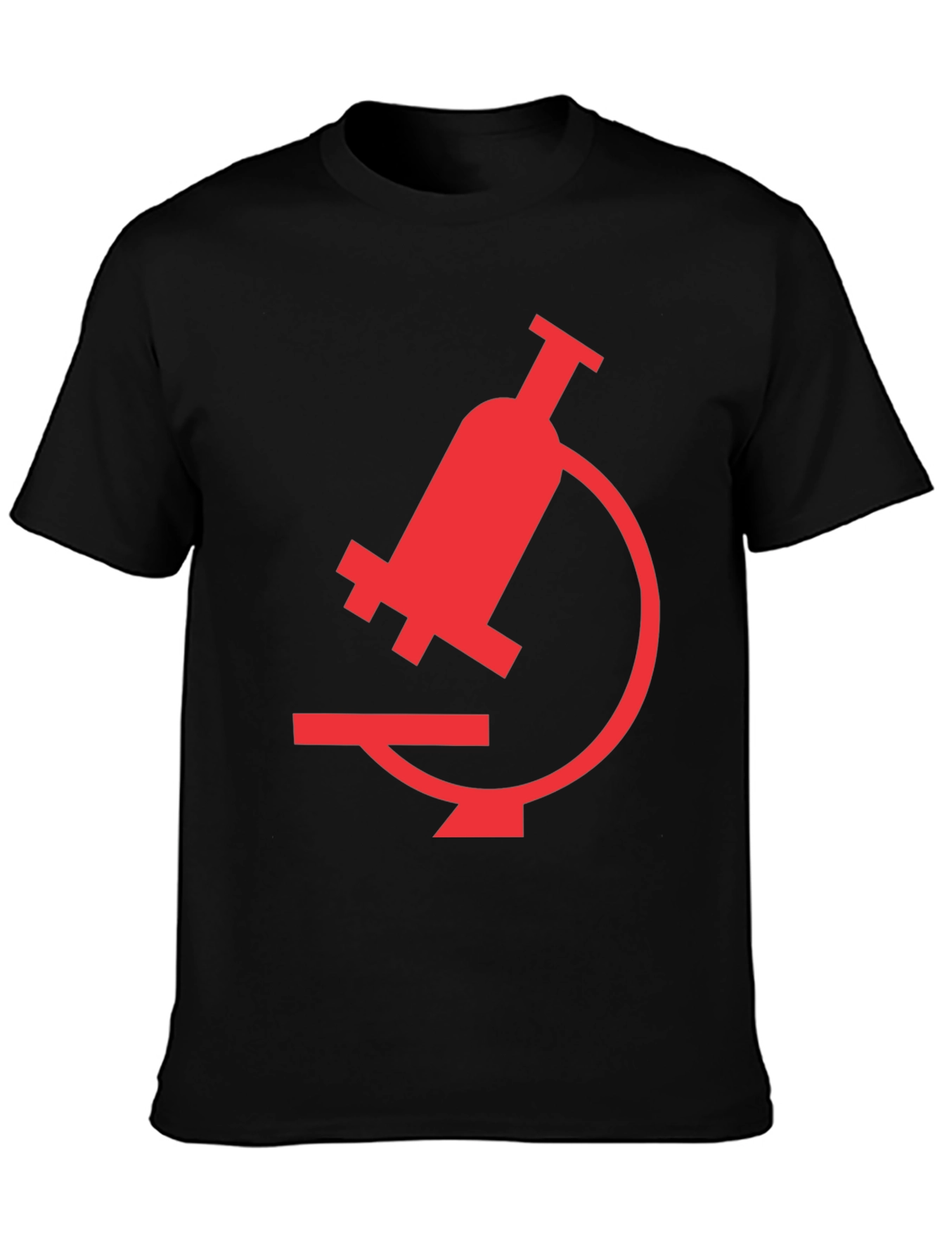 Black Black T-Shirt with Red Microscope Graphic view 3
