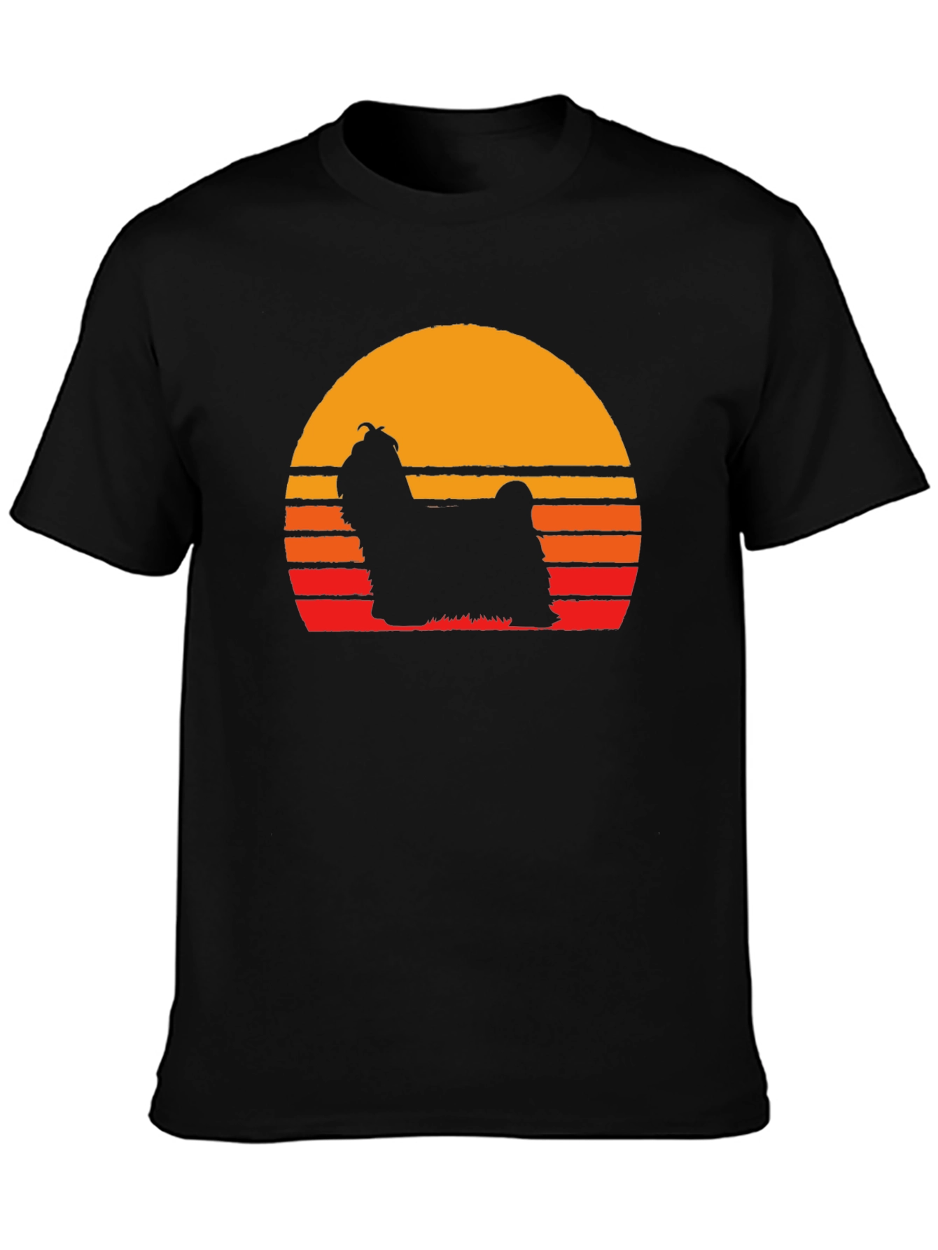 Black Retro Dog Silhouette T-Shirt view 3