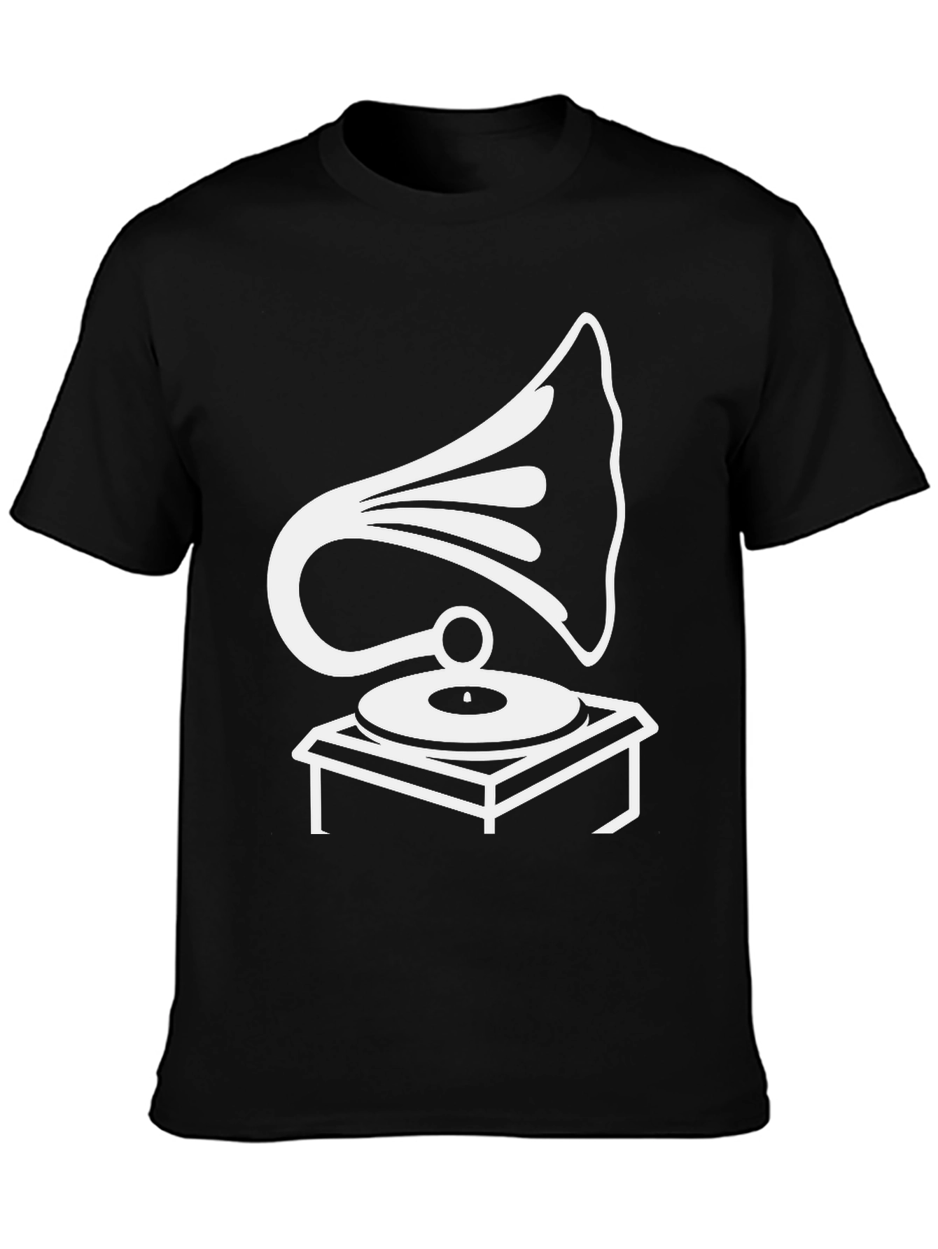 Black Retro Phonograph Graphic Tee - Black view 3