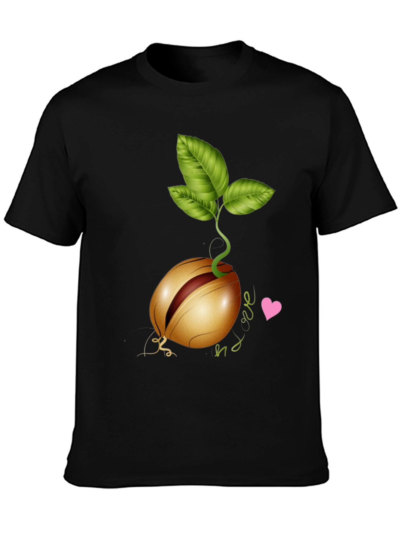 Black Sprouted Avocado Seed Graphic Tee - Love & Growth view 3