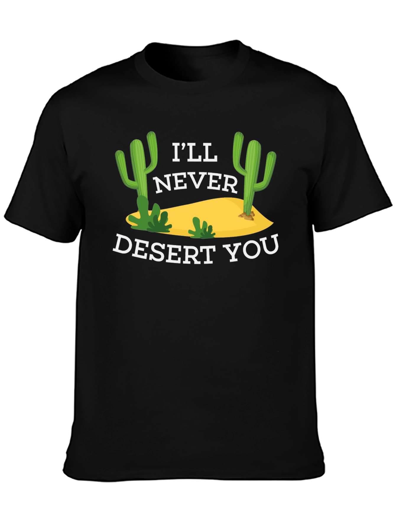 Black I'll Never Desert You Graphic Tee - Black view 3