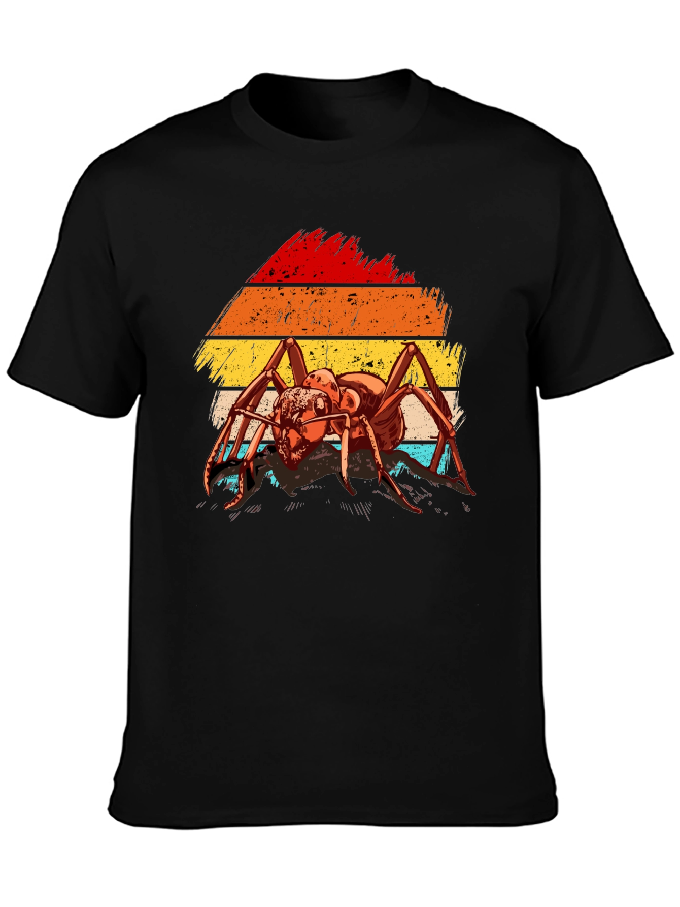 Black Retro Ant Graphic T-Shirt view 3