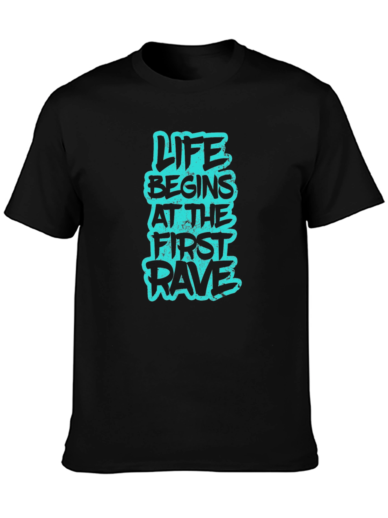 Black Life Begins at the First Rave Graphic T-Shirt view 3