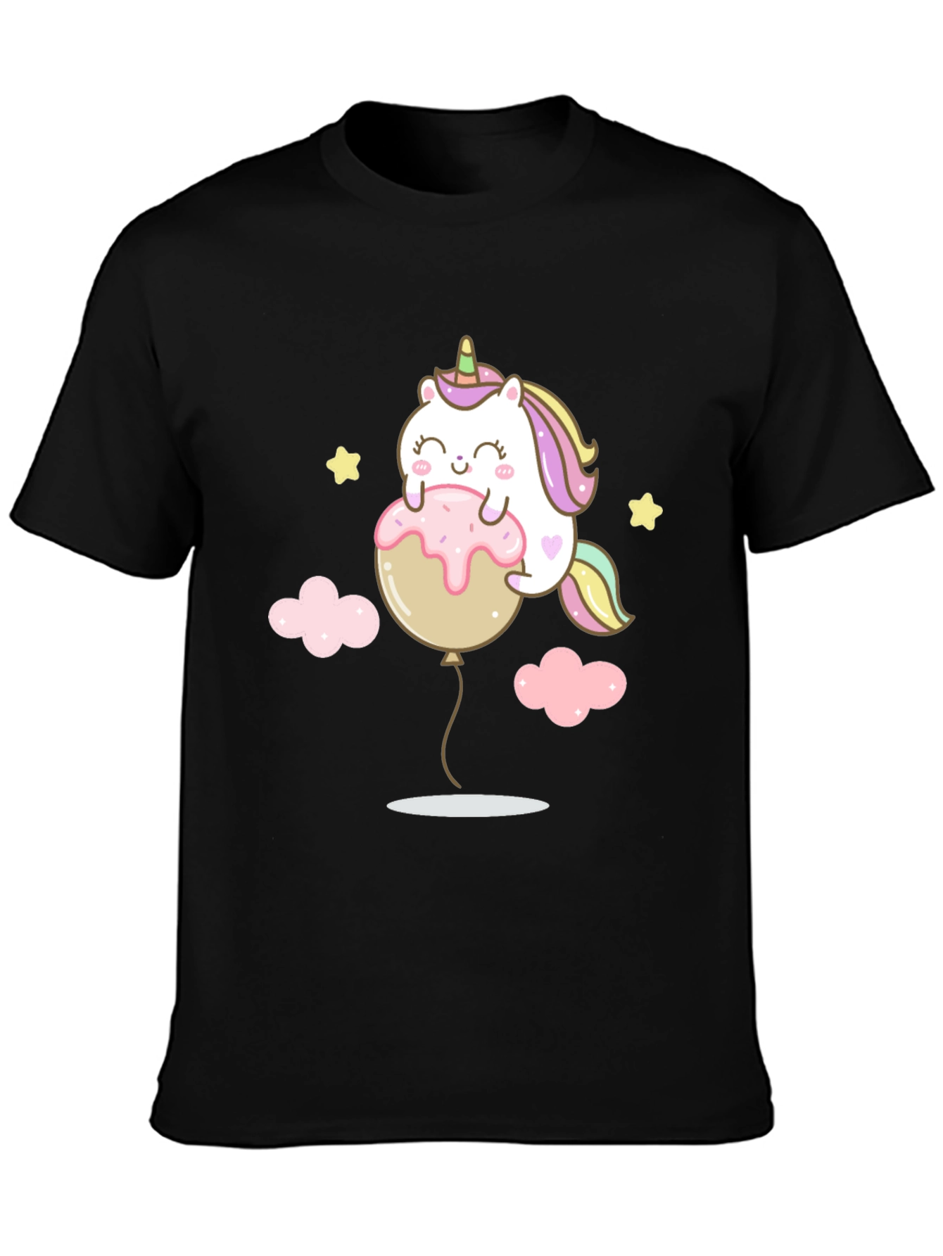 Black Unicorn Balloon Graphic T-Shirt - Cute & Comfy view 3