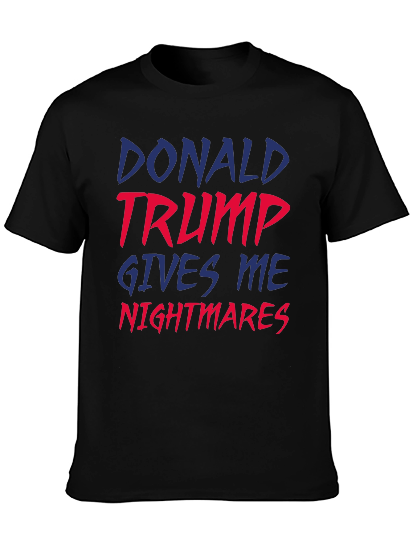 Black Donald Trump Nightmares Graphic Tee - Unisex Black T-Shirt view 3