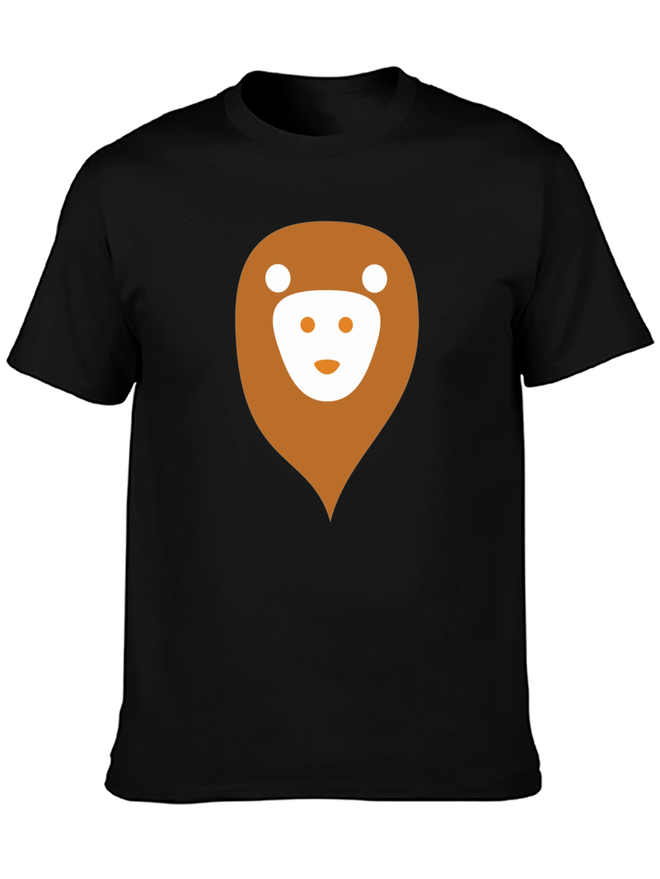 Black Men's Black T-Shirt with Monkey Logo view 3
