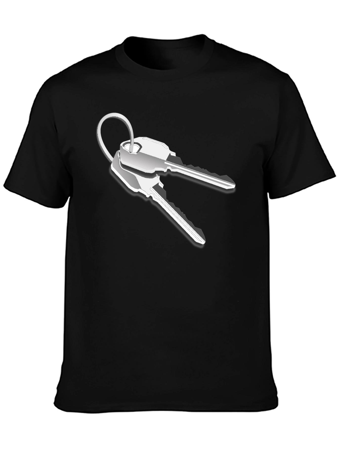 Black Novelty Keys Graphic T-Shirt - Black view 3