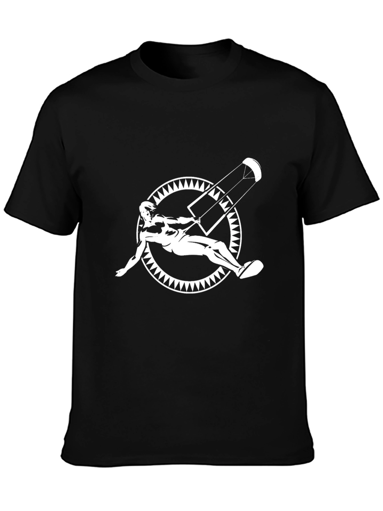 Black Kite Surfer Graphic Tee - Black Cotton T-Shirt view 3