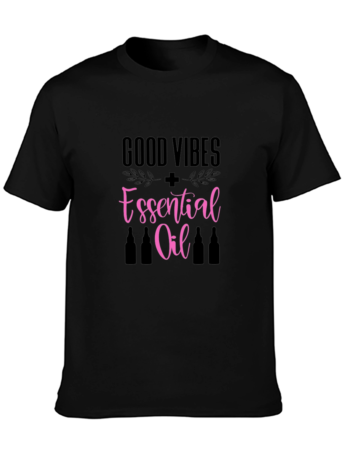 Black Good Vibes Essential Oil Graphic T-Shirt view 3